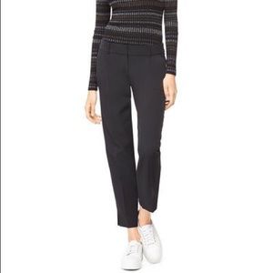 Milly Pleated-Front Cropped Pants, Gray